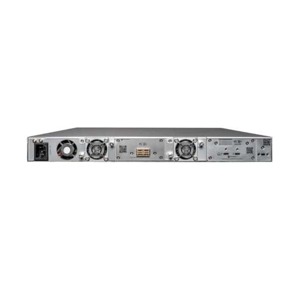 SymplyPRO 1U Thunderbolt rackmount LTO tape drive, rear view with Thunderbolt 3 and SAS ports