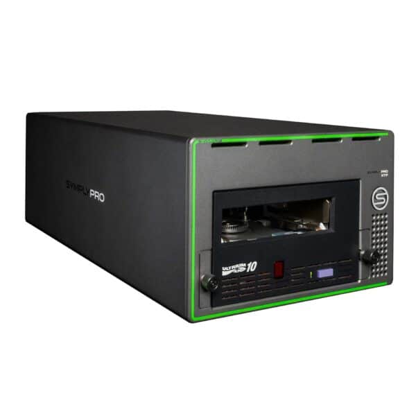 SymplyPRO XTF SAS full-height LTO-10 tape drive, angled front view